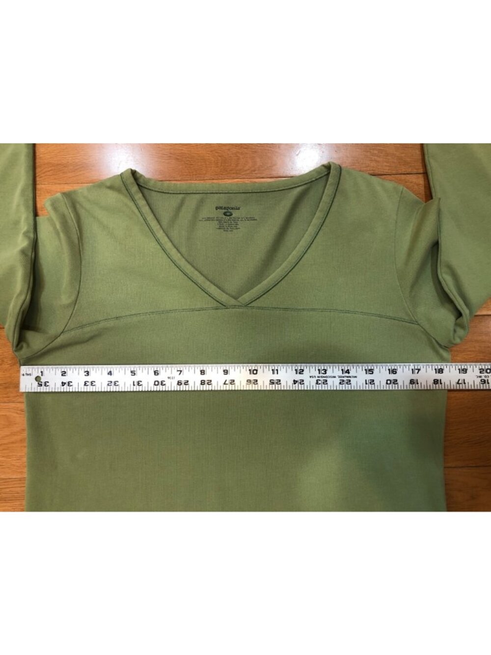 Patagonia Vitaliti Vee Long Sleeve Shirt Women's M Green Organic Cotton Stretch - Picture 7 of 9